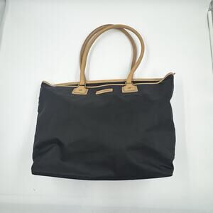 black Hartmann Tote Bag with Leather Trim